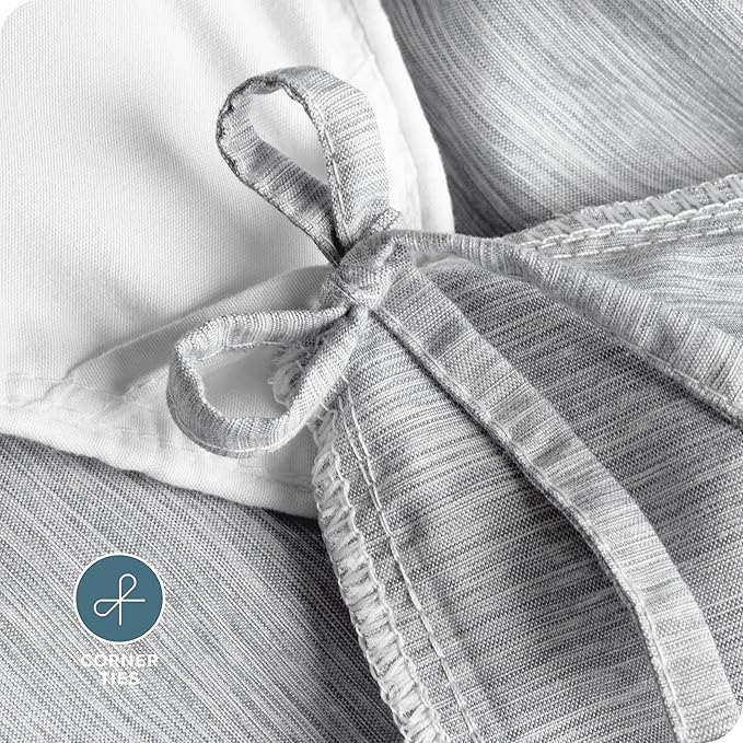 Bare Home Bedding Duvet Cover Full Size - Premium 1800 Super Soft Collection - Lightweight, Duvet Cover - Soft Textured Bedding (Full, Heathered Pewter)