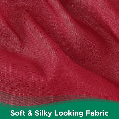Biscaynebay Wrap Around Bed Skirts for Queen Beds 15" Drop, Red Adjustable Elastic Dust Ruffles Easy Fit Wrinkle & Fade Resistant Silky Luxurious Fabric Machine Washable