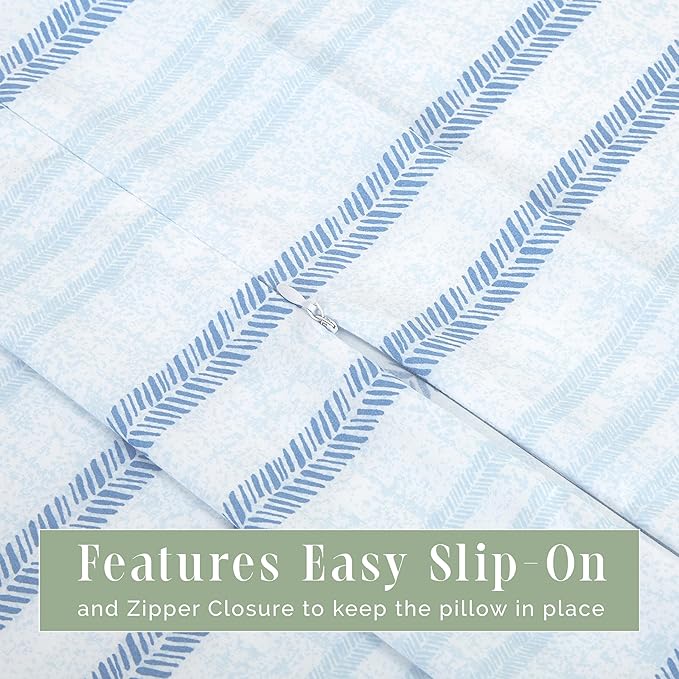 Elegant Comfort Ultra Soft 1-Piece Set Striped Print Pillowcases - 1500 Premium Hotel Quality Microfiber, Soft and Smooth Hidden Zipper Closure 1-Piece Pillow Covers - Body Pillowcase, Traci Aqua