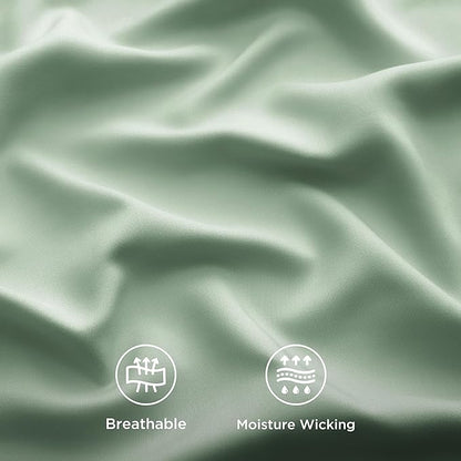 Bedsure Full Size Bed Sheets, Cooling Sheets, Rayon Derived from Bamboo, PureWoven, Breathable & Soft, Deep Pocket Up to 16 Inches, Hotel Luxury Silky Bedding for Hot Sleepers, Sage Green