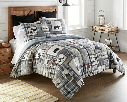 Donna Sharp King Comforter Set - 3 Piece Set - Forest Symbols - King Comforter and Two King Pillow Shams - Machine Washable