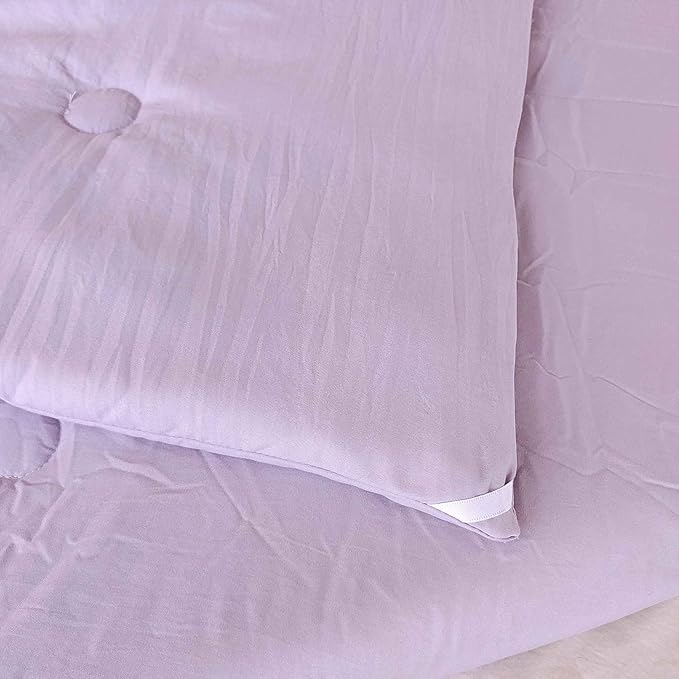 SDIII 3PCS Purple Comforter Set King with 2 Pillowcases, Brushed Microfiber Lavender King Size Comforter Set Lightweight, All Season Bedding