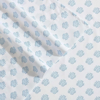 Nautica - Sheet Set, Breathable & Cooling Microfiber Bedding with Matching Pillowcases, Deep Pocket, Fully Elasticized (Coastal Coral Ocean Breeze Blue, Full)