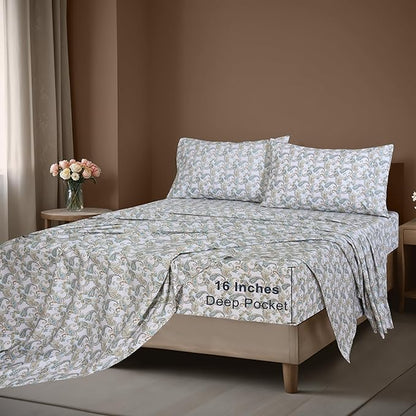 ZOYER 100% Cotton Sheets – Twin Size Percale Bedding, Cooling & Breathable, Durable with a Crisp, Soft & Comfortable Feel, 16" Deep Pocket, 3-Piece Set, Paisly Ornamental