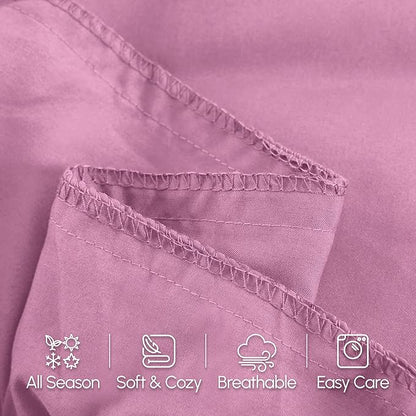 Elegant Comfort Luxury Ultra-Soft 1-Piece Body Pillowcase - 1500 Premium Hotel Quality Microfiber Double Brushed - Wrinkle Resistant, Body Pillowcase Size, Light Pink