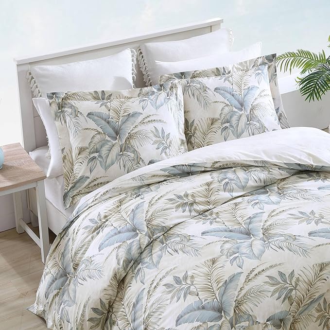 Tommy Bahama - King Comforter Set, Soft Woven Bedding with Matching Pillowcases, Medium Weight for Year Round Comfort, 3 Piece Bed Set (Bakers Bluff Blue)