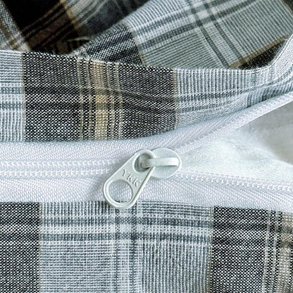 Vintage Grey White Buffalo Plaid Duvet Cover Twin XL Modern Soft 3 Piece Washed Cotton Bedding Set Soft Breathable Checkered Comforter Cover Farmhouse Grid Duvet Cover Plaid Gingham Bedding Set