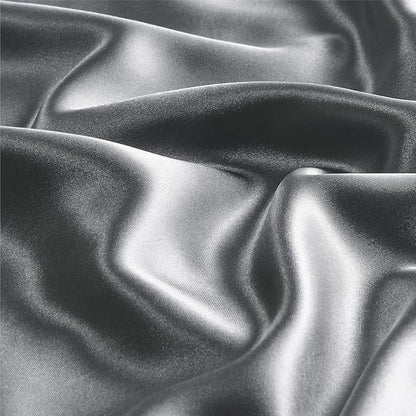 BEDELITE Satin Pillowcase with Zipper 4 Pack, Dark Grey Pillow Cases Standard Size, Super Soft and Cooling Similar to Silk Pillow Cases, Gift for Women Men(20x26 Inches)