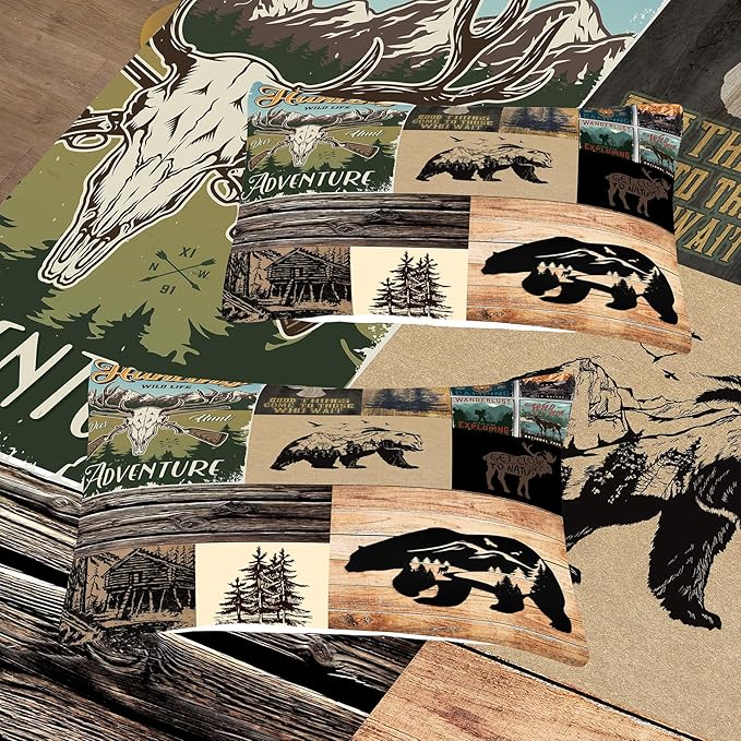 NINENINE Deer Bedding Camo Comforter Set Twin Bedding Set for Boys Hunting Bedding Set for Kids,Western Rustic Geometric Bedding with 1 Pillowcase