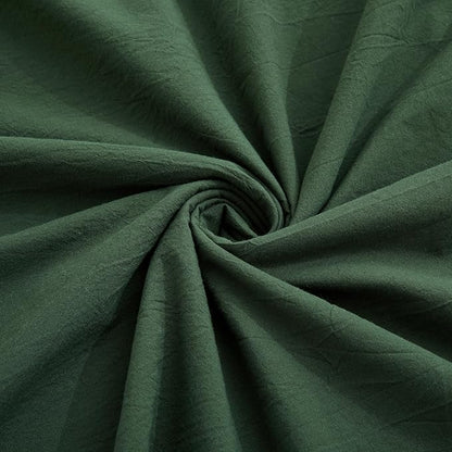 LOVQUE Bedding Duvet Cover Queen Size, 100% Washed Cotton Linen Like Natural Bedding Set with Zipper Closure (No Comforter), 90x90, Forest Green