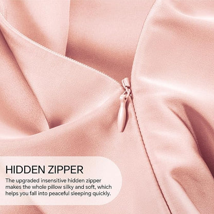 INFIIXSO Mulberry Silk Pillowcase for Hair and Skin, Silk Pillow Cases Queen Size Set of 2 with Hidden Zipper 20x30 Inches, Ultra Smooth and Soft Cooling Pillow Cases for Hot Sleepers(Coral, 2 Pack)