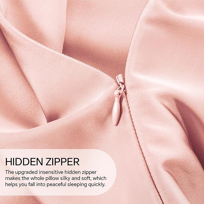INFIIXSO Body Pillow Cover with Zipper, Luxury Mulberry Silk Body Pillow Case 20x54 Inches, Ultra Smooth and Soft Cooling Long Pillowcase, Gift for Women, Men(Coral)
