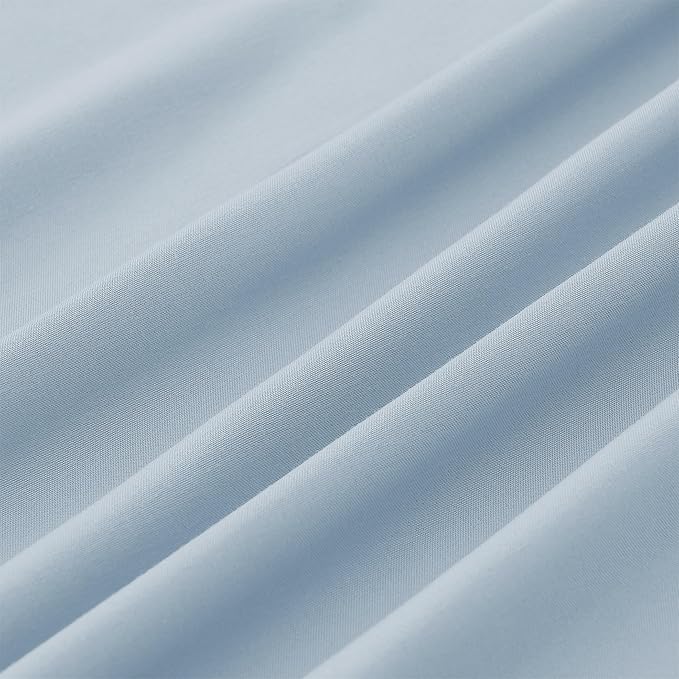 Modern Threads Soft Microfiber Solid Sheets - Luxurious Microfiber Bed Sheets - Includes Flat Sheet, Fitted Sheet with Deep Pockets, & Pillowcases Blue Mist King