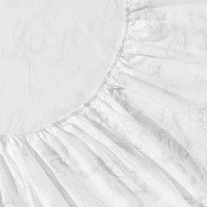 Eddie Bauer - Twin Sheet Set, Cotton Percale Bed Sheets, Crisp & Cool, Ideal Dorm Essentials (Fish ATOL, Twin)