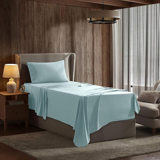 Nestl Twin XL Sheet Set - College Dorm Size - Luxury 1800 Ultra-Soft Microfiber Twin Extra Long Bed Sheets - Deep Pockets - Easy Fit - Extra Soft - 3 Piece Set (Twin XL, Light Blue)
