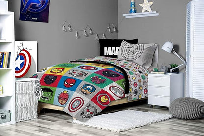 Jay Franco Marvel Avengers Pop 7 Piece Full Size Bed Set - Includes Comforter & Sheet Set - Super Soft Fade Resistant Microfiber (Official Marvel Product)