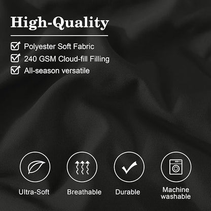 Monbix California King Size Comforter Set - 7 Pieces Bed in a Bag California King, Black Bedding Sets with Comforter, All Seasons Comforter Bed Set with Sheets, Pillowcases & Shams