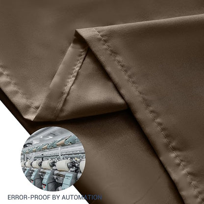 Pillowcases Standard 4 Pack, 20x26 Pillow Cases with Envelope Closure, Soft Plain Brushed Microfiber Covers Breathable Wrinkle-Resistant, Brown