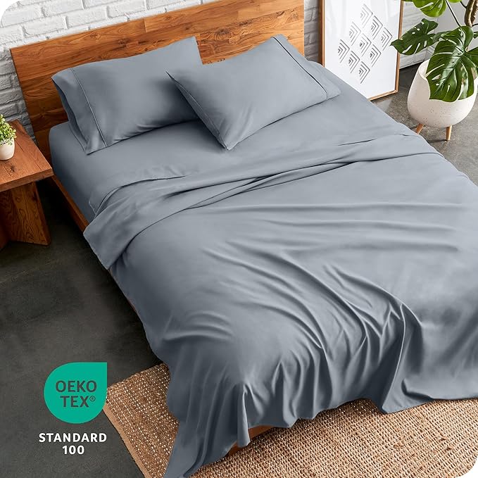 Bare Home Twin Sheet Set - 1800 Ultra-Soft Microfiber Twin Bed Sheets - Double Brushed - Deep Pockets - Easy Fit - 3 Piece Set - Bedding Sheets & Pillowcases (Twin, Steel Blue)