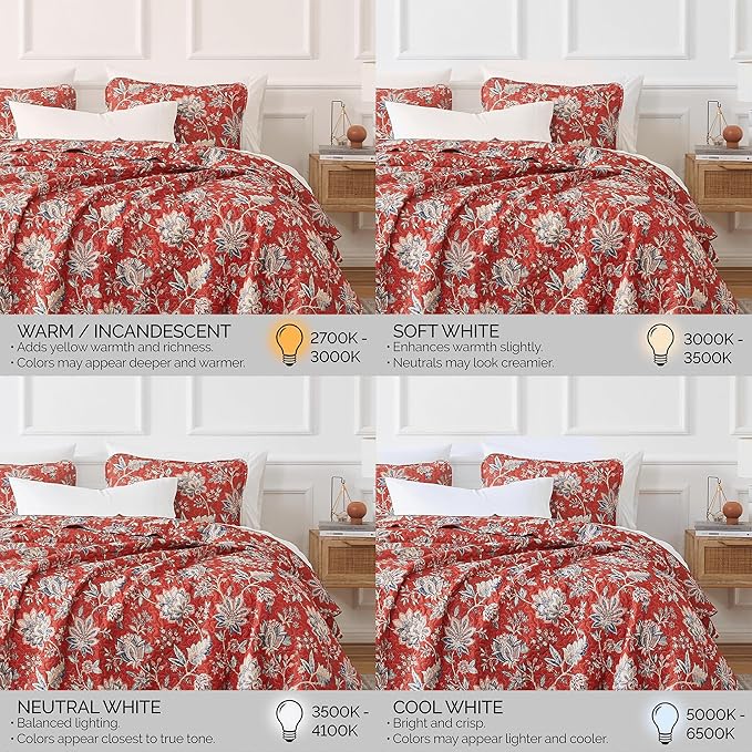 Southshore Fine Living, Inc. Oversized Full/Queen Quilt Bedding Set, Jacobean Willow Floral Quilt Set Queen or Full Size with 2 Matching Pillow Shams, Lightweight Bedspread, Soft and Cozy, Red