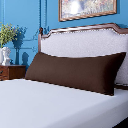 NTBAY Body Pillowcase - Brushed Microfiber 20x54 Pillowcase - Soft, Wrinkle-Free, Fade-Resistant, Stain-Resistant, Dark Brown Body Pillow Cover with Envelope Closure - 20x54 Inches, Dark Brown