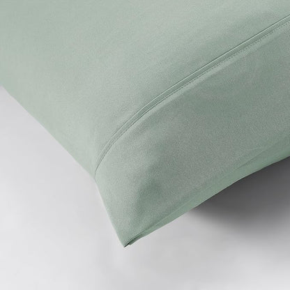 Modern Threads Soft Microfiber Solid Sheets - Luxurious Microfiber Bed Sheets - Includes Flat Sheet, Fitted Sheet with Deep Pockets, & Pillowcases Seafoam Twin