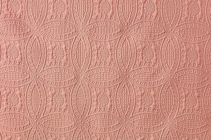 Chezmoi Collection Austin 3-piece Oversized Bedspread Coverlet Set (Queen, Salmon) | Oversized, Lightweight, Fade Resistant