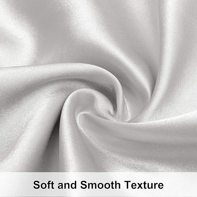 NTBAY 12 Pack Satin Standard Pillowcases for Hair and Skin, Luxurious and Silky Pillow Cases with Envelope Closure, 20 x 26 Inches, Silver Grey