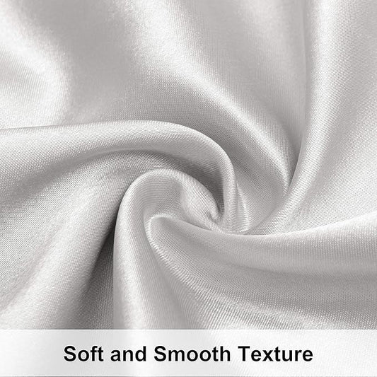 NTBAY 2 Pack Satin King Pillowcases for Hair and Skin, Luxurious and Silky Pillow Cases with Envelope Closure, 20x36 Inches, Silver Grey