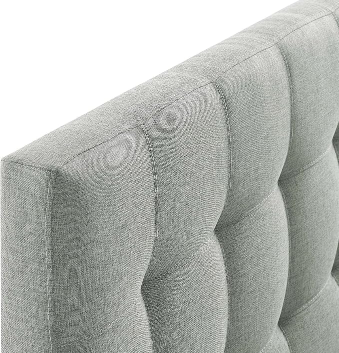 Modway Lily Tufted Linen Fabric Upholstered King Headboard in Gray