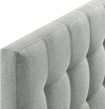 Modway Lily Tufted Linen Fabric Upholstered King Headboard in Gray