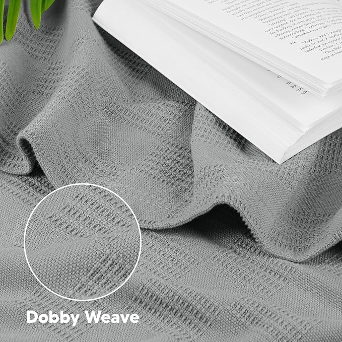 Utopia Bedding Cool Grey 100% Cotton Blanket [Twin Size - 90x72 Inch] Lightweight, Soft and Breathable Thermal Blanket for All Seasons