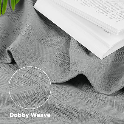 Utopia Bedding Cool Grey 100% Cotton Blanket [Twin Size - 90x72 Inch] Lightweight, Soft and Breathable Thermal Blanket for All Seasons
