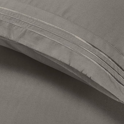 Elegant Comfort Luxury Ultra-Soft 2-Piece Pillowcase Set - 1500 Premium Hotel Quality Microfiber Double Brushed - Wrinkle Resistant, King, Grey