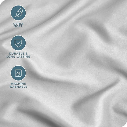 Bare Home Microfiber Pillow Cases - Standard Size Set of 2 - Cooling Pillowcases - Double Brushed - Easy Care - Envelope Closure (Standard Pillowcase Set of 2, Cloud Grey)