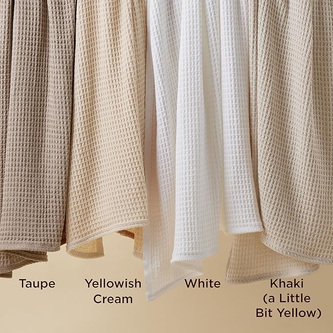 Bedsure Gentlesoft 100% Cotton Big Blanket Oversized King for Bed - Large Breathable Thick Waffle Weave Blanket for Summer, Couch Cover, Light Beige, 120x94 inches