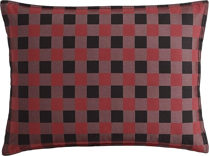 Eddie Bauer - Twin Comforter Set, Reversible Cotton Bedding with Matching Sham, Medium-Weight for Year Round Use, Dorm Essentials (Red/Black)