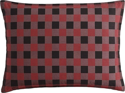 Eddie Bauer - Twin Comforter Set, Reversible Cotton Bedding with Matching Sham, Medium-Weight for Year Round Use, Dorm Essentials (Red/Black)