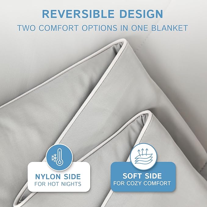 Four Seasons Essentials Cooling Comforter - Twin Size 69" x 90" - Gray