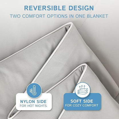 Four Seasons Essentials Cooling Comforter - Queen Size 90" x 90" - Gray