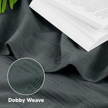 Utopia Bedding Smoke Gray 100% Cotton Blanket [Big Size - 120x120 Inch] Lightweight, Soft and Breathable Thermal Blanket for All Seasons