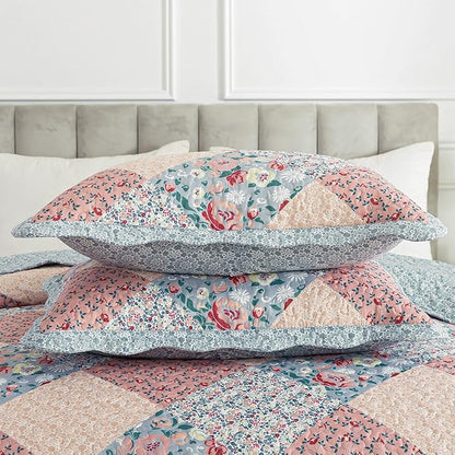 HoneiLife Quilt Set Queen Size - Quilted Bedding Sets 3-Pieces,Microfiber Quilt Sets Lightweight Bedspreads Retro Bed Cover Coverlets for Queen Bed