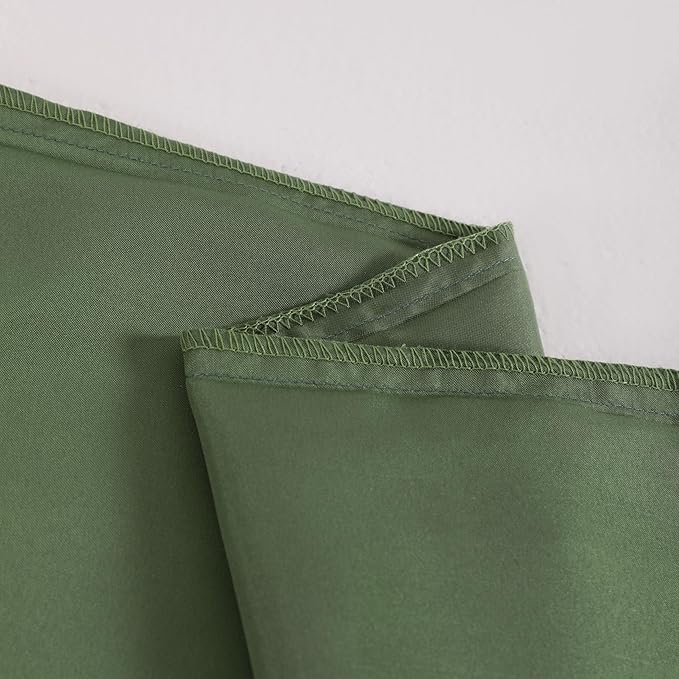 NTBAY 12 Pack Satin Standard Pillowcases for Hair and Skin, Luxurious and Silky Pillow Cases with Envelope Closure, 20 x 26 Inches, Olive Green