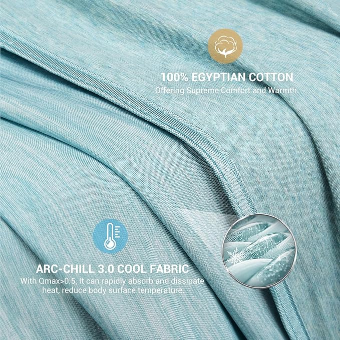 Elegear Revolutionary Cooling Blanket Queen Absorbs Heat to Keep Body Cool for Night Sweats, Arc-Chill 3.0 Cool Fiber Q-Max>0.5 for Hot Sleepers, Lightweight Summer Cold Blankets for Sleeping, Green