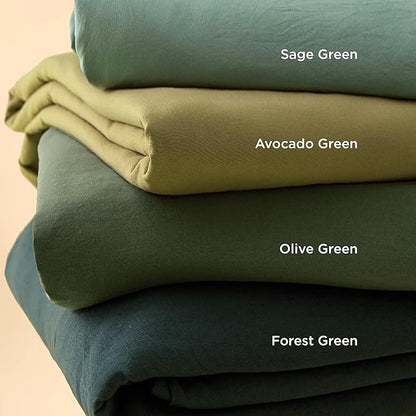 Bedsure Sage Green Duvet Cover Twin/Twin XL Size - 2 Pieces Prewashed Polyester Extra Soft Bedding Set, Includes 1 Twin Duvet Cover 68''x90'' with Zipper Closure & 1 Pillow Sham, No Comforter
