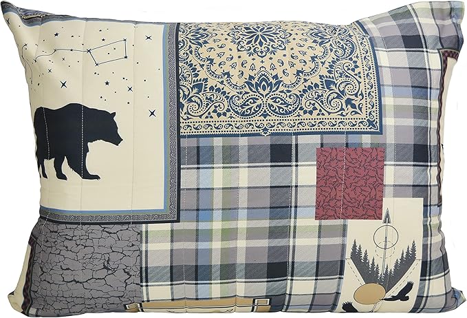 Donna Sharp King Comforter Set - 3 Piece Set - Forest Symbols - King Comforter and Two King Pillow Shams - Machine Washable