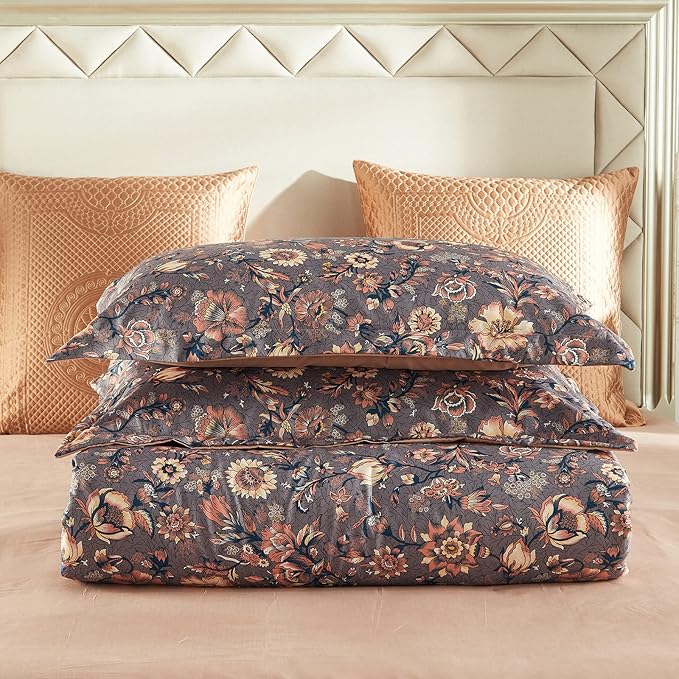 Cupocupa Duvet Cover Set;Duvet Cover Twin Bedding Set Fluffy Boho Duvet Cover Set Paisley Floral Bedding Collection Duvet Cover with Pillowcases