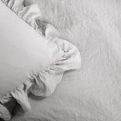Lush Decor Reyna Ruffle Comforter Set, Full/Queen, Light Grey, 3 Piece Cozy Bedding Set