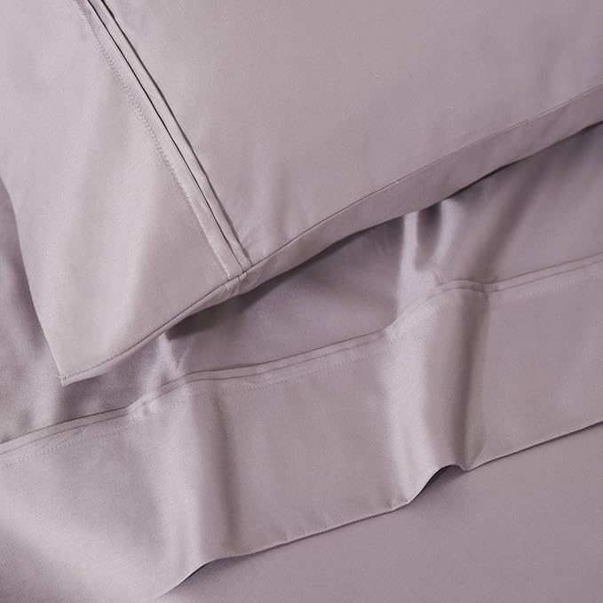 Superior 1200-Thread Count Egyptian Cotton Solid Pillowcase Set, Zephyr