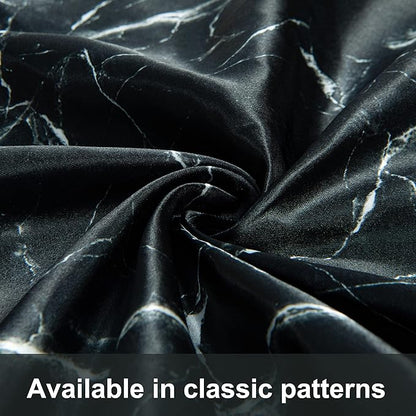 NTBAY 2 Pack Satin King Pillowcases for Hair and Skin, Luxurious and Silky Marbling Printed Pillow Cases with Envelope Closure, 20x36 Inches, Black